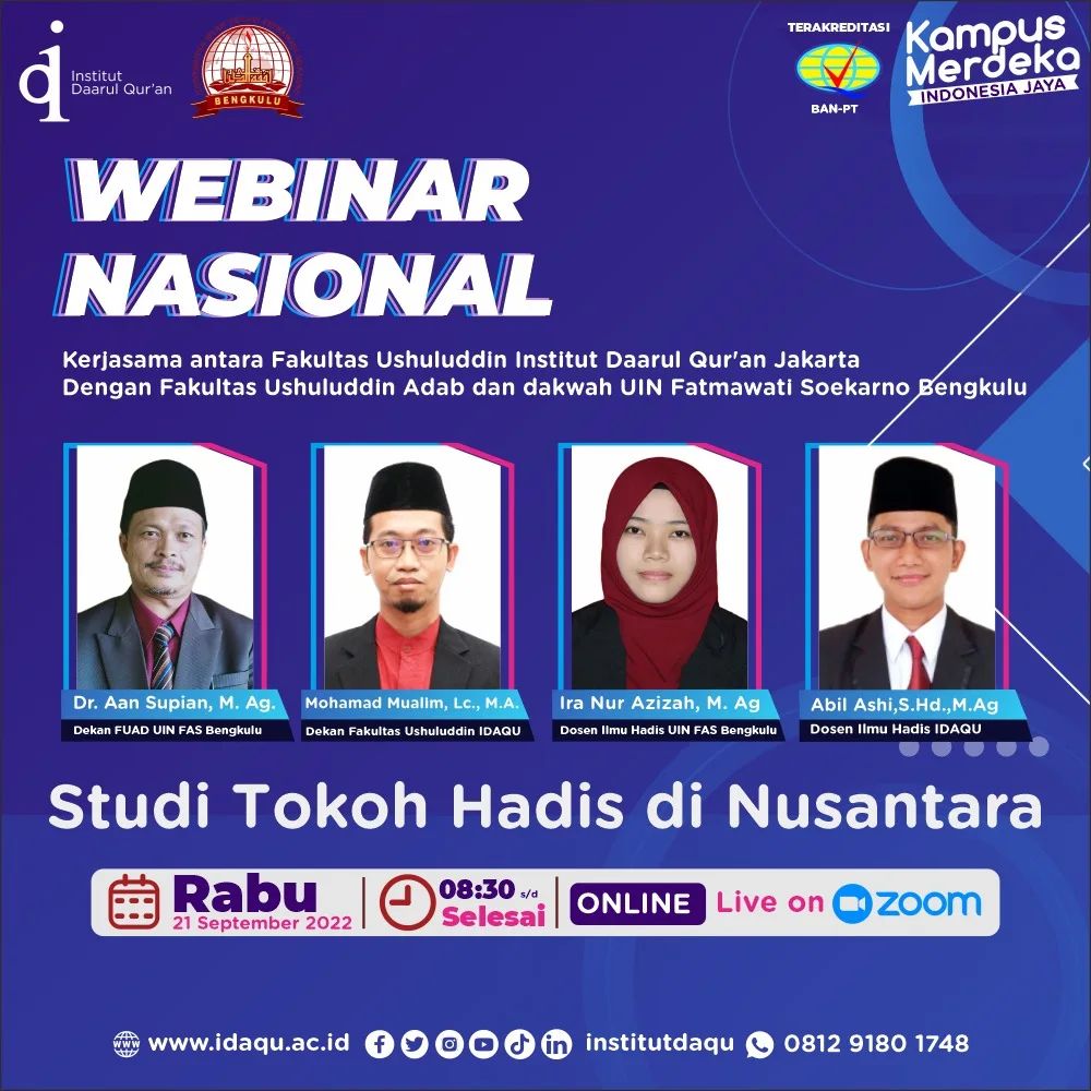 WEBINAR NASIONAL ‘STUDI TOKOH HADITS DI NUSANTARA’