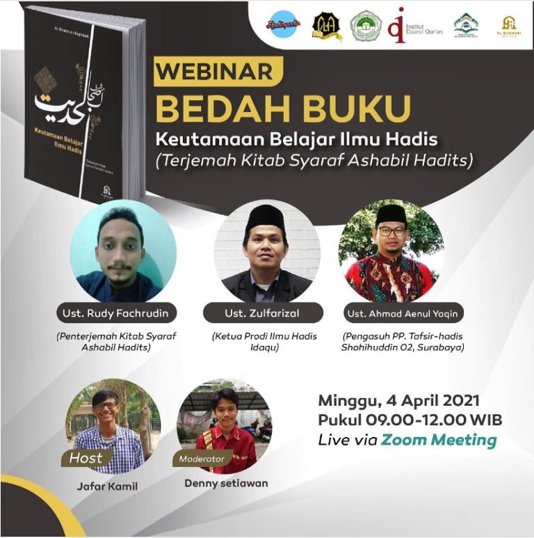 Webinar “Keutamaan Belajar Ilmu Hadis” (Bedah Buku Kitab Syaraf Ashabil ...